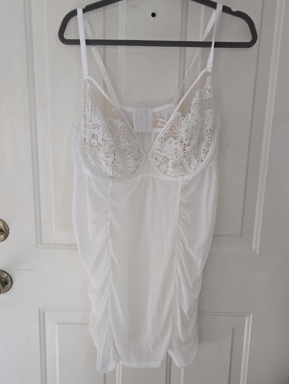 Cacique White Lace Chemise Slip Nightgown